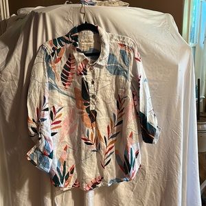 Cynthia Rowley linen shirt. Patterned